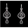 Image 3 : 14KT White Gold 7.70ctw Black Diamond Earrings