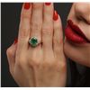 Image 5 : 14KT Yellow Gold 2.08ct Emerald and Diamond Ring