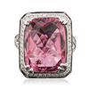 Image 1 : 14KT White Gold 13.39ct Tourmaline and Diamond Ring