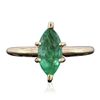 Image 1 : 14KT Yellow Gold 1.08ct Emerald Ring