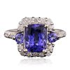 Image 3 : 14KT White Gold 3.94ctw Tanzanite and Diamond Ring