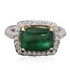 Image 3 : 14KT Two-Tone Gold 2.77ct Emerald and Diamond Ring