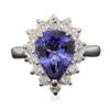 Image 1 : 14KT White Gold 2.66ct Tanzanite and Diamond Ring