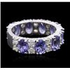 Image 2 : 14KT White Gold 2.80ctw Tanzanite and Diamond Ring