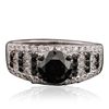 Image 1 : 18KT White Gold 2.61ctw Black Diamond Ring