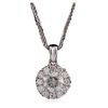 Image 3 : 14KT White Gold 0.94ctw Diamond Pendant With Chain