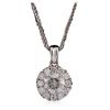 Image 3 : 14KT White Gold 0.94ctw Diamond Pendant With Chain