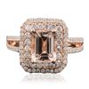 Image 3 : 14KT Rose Gold 1.76ct Morganite and Diamond Ring