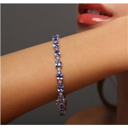 14KT White Gold 17.82ctw Tanzanite and Diamond Bracelet