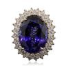 Image 3 : 14KT Yellow Gold 21.26ct Tanzanite and Diamond Ring