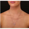 Image 3 : 14KT White Gold 0.16ctw Diamond Necklace