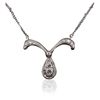 Image 6 : 14KT White Gold 0.16ctw Diamond Necklace