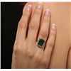 Image 1 : 14KT Yellow Gold 3.81ct Emerald and Diamond Ring