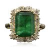 Image 3 : 14KT Yellow Gold 3.81ct Emerald and Diamond Ring