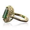 Image 4 : 14KT Yellow Gold 3.81ct Emerald and Diamond Ring