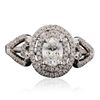 Image 3 : 14KT White Gold 0.86ctw Diamond Ring