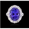 Image 3 : 18KT White Gold 2.85ct Tanzanite and Diamond Ring