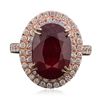 Image 3 : 14KT Rose Gold 7.59ct Ruby and Diamond Ring