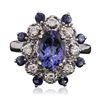 Image 1 : 14KT White Gold 3.09ctw Tanzanite and Diamond Ring