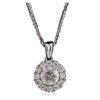 Image 3 : 14KT White Gold 0.83ctw Diamond Pendant With Chain