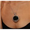 Image 2 : 14KT White Gold 114.88ct Black and White Diamond Pendant With Chain