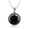 Image 3 : 14KT White Gold 114.88ct Black and White Diamond Pendant With Chain