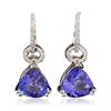 Image 3 : 14KT White Gold 6.16ctw Tanzanite and Diamond Earrings