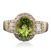 Image 3 : 14KT Yellow Gold 1.82ct Peridot and Diamond Ring