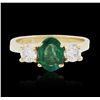 Image 3 : 14KT Yellow Gold 2.75ct Emerald and Diamond Ring