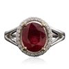 Image 3 : 14KT White Gold 3.29ct Ruby and Diamond Ring