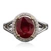 Image 3 : 14KT White Gold 3.29ct Ruby and Diamond Ring