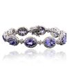 Image 3 : 14KT White Gold 21.00ctw Tanzanite and Diamond Bracelet