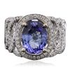 Image 3 : 14KT Two-Tone Gold 2.88ct Tanzanite and Diamond Ring