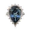 Image 3 : 14KT White Gold 13.02ct Topaz and Diamond Ring