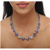 Image 2 : 14KT White Gold 55.08ctw Tanzanite and Diamond Necklace