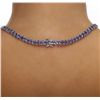 Image 5 : 14KT White Gold 55.08ctw Tanzanite and Diamond Necklace