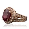 Image 2 : 14KT Rose Gold 5.66ct Ruby and Diamond Ring