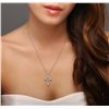 Image 1 : 18KT White Gold 1.13ctw Diamond Cross Pendant With Chain