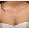 Image 2 : 18KT White Gold 1.13ctw Diamond Cross Pendant With Chain