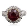 Image 1 : 14KT White Gold 4.85ct Ruby and Diamond Ring