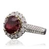 Image 2 : 14KT White Gold 4.85ct Ruby and Diamond Ring