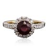 Image 1 : 14KT Yellow Gold 1.55ct Ruby and Diamond Ring