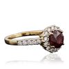 Image 2 : 14KT Yellow Gold 1.55ct Ruby and Diamond Ring