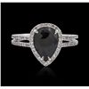 Image 1 : 14KT White Gold 1.66ctw Black Diamond Ring