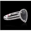 Image 2 : 14KT White Gold 1.66ctw Black Diamond Ring