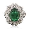 Image 3 : 14KT White Gold 3.15ct Emerald and Diamond Ring