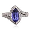 Image 1 : 14KT White Gold 1.57ct Tanzanite and Diamond Ring