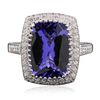 Image 1 : 14KT White Gold 5.95ct Tanzanite and Diamond Ring