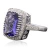 Image 2 : 14KT White Gold 5.95ct Tanzanite and Diamond Ring