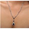 Image 1 : 14KT White Gold 6.20ctw Sapphire and Diamond Necklace